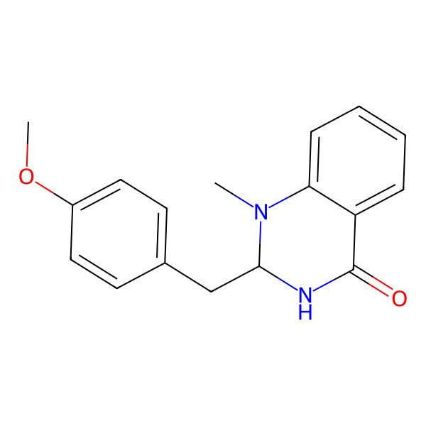 2D Structure of 2-[(4-Methoxyphenyl)methyl]-1-methyl-2,3-dihydroquinazolin-4-one
