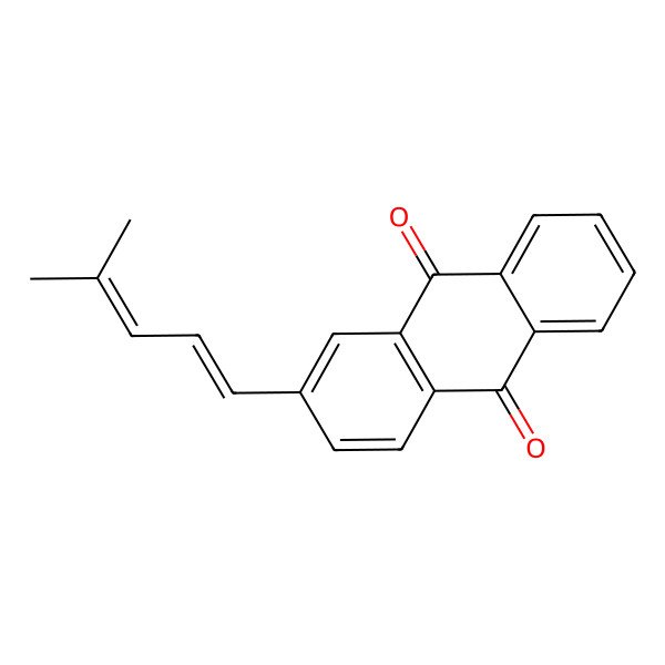 2D Structure of 2-(4-Methyl-1,3-pentadienyl)-9,10-anthracenedione, 9CI