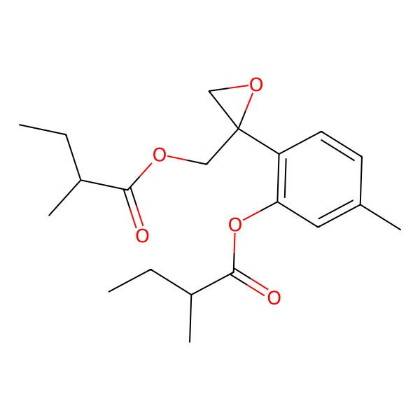 2D Structure of [2-[4-Methyl-2-(2-methylbutanoyloxy)phenyl]oxiran-2-yl]methyl 2-methylbutanoate