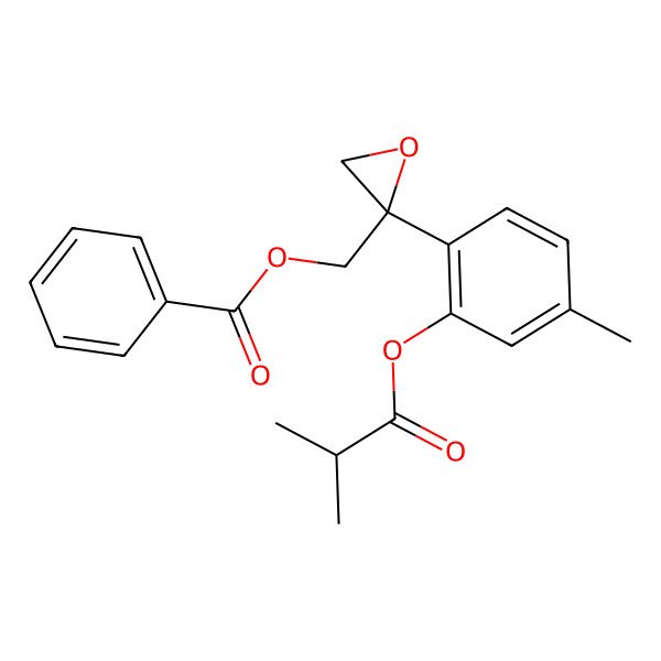 2D Structure of [2-[4-Methyl-2-(2-methylpropanoyloxy)phenyl]oxiran-2-yl]methyl benzoate