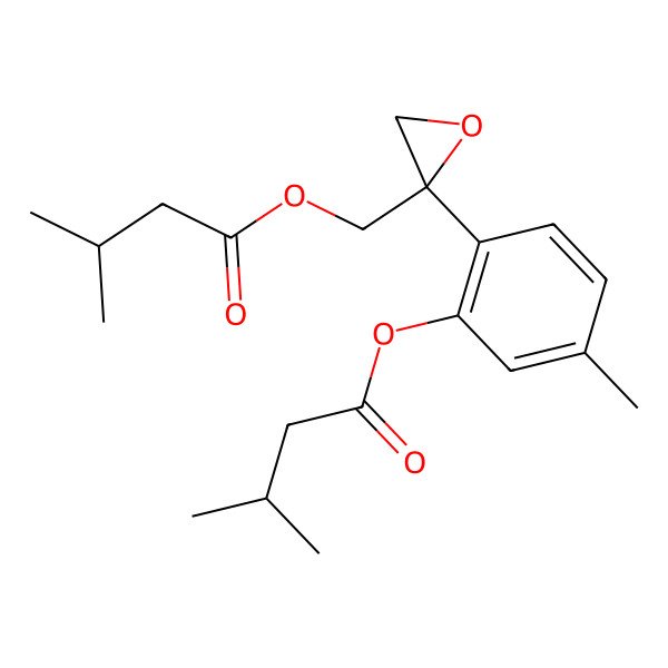 2D Structure of [2-[4-Methyl-2-(3-methylbutanoyloxy)phenyl]oxiran-2-yl]methyl 3-methylbutanoate