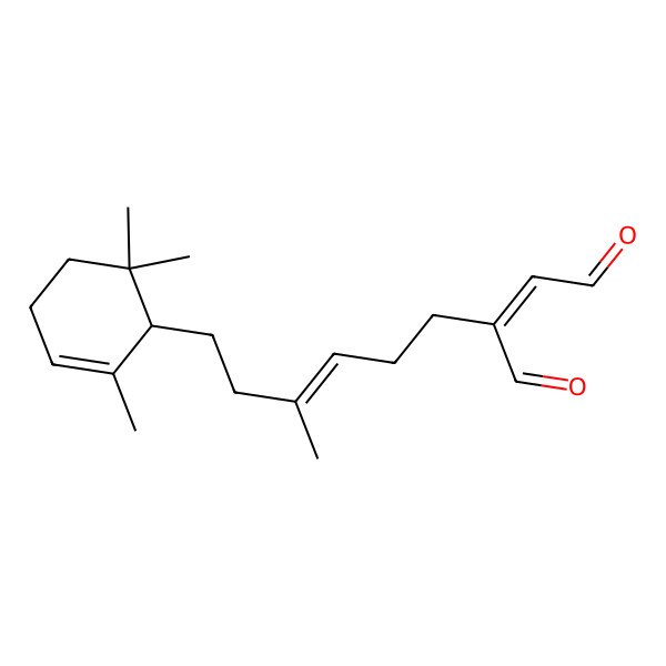 2D Structure of 2-[4-Methyl-6-(2,6,6-trimethylcyclohex-2-en-1-yl)hex-3-enyl]but-2-enedial