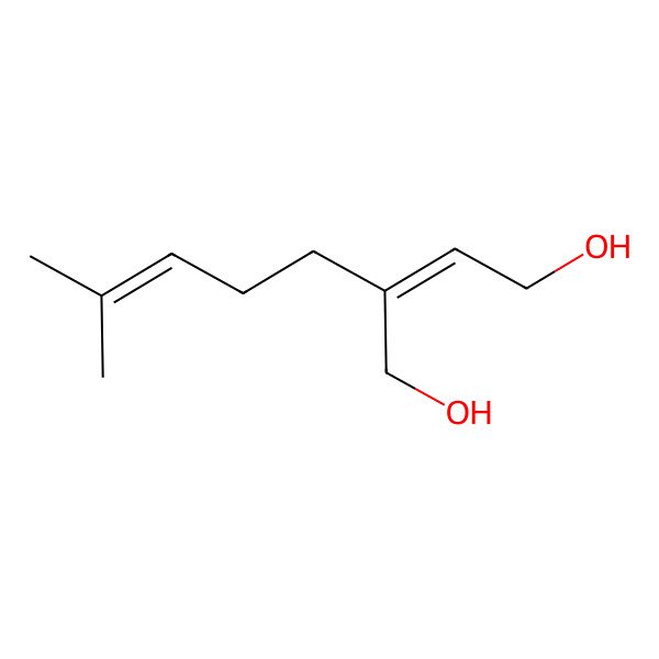2D Structure of 2-(4-Methylpent-3-en-1-yl)but-2-ene-1,4-diol