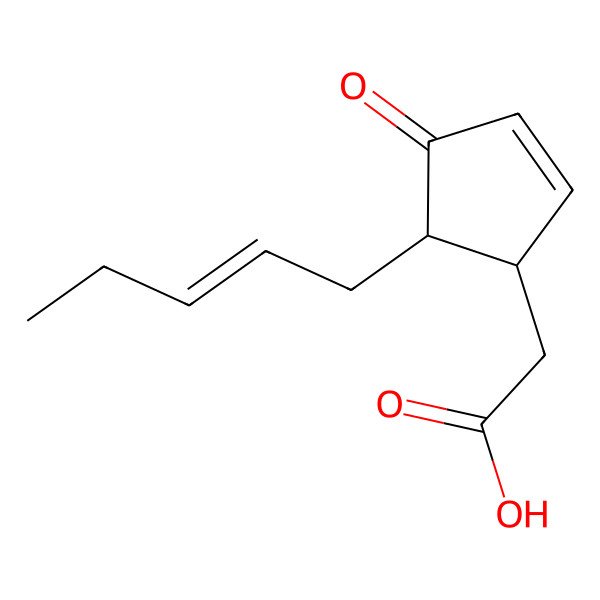 2D Structure of 2-(4-Oxo-5-pent-2-enylcyclopent-2-en-1-yl)acetic acid