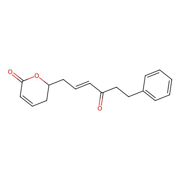 2D Structure of 2-(4-Oxo-6-phenylhex-2-enyl)-2,3-dihydropyran-6-one 2D Structure of 2-(4-Oxo-6-phenylhex-2-enyl)-2,3-dihydropyran-6-one