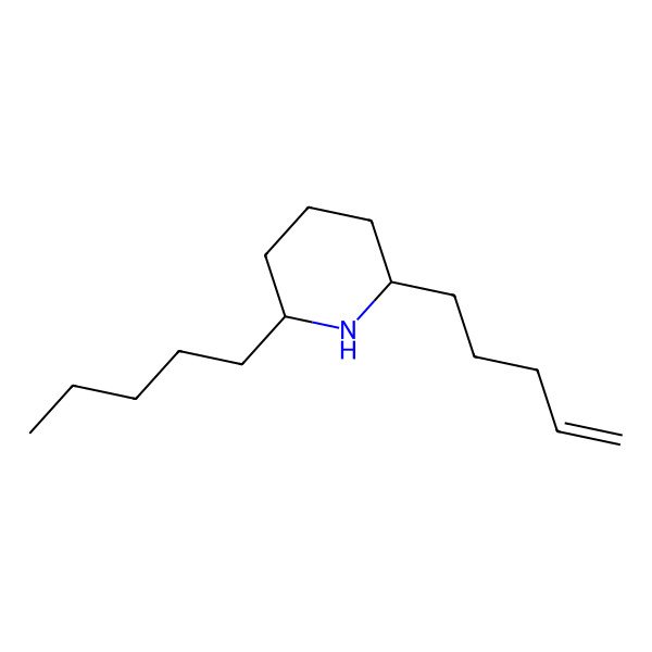 2D Structure of 2-(4-Pentenyl)-6-pentylpiperidine