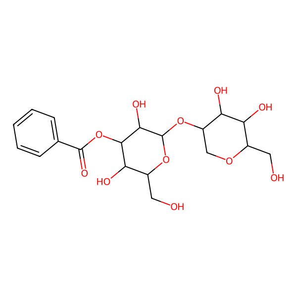 2D Structure of [2-[4,5-Dihydroxy-6-(hydroxymethyl)oxan-3-yl]oxy-3,5-dihydroxy-6-(hydroxymethyl)oxan-4-yl] benzoate