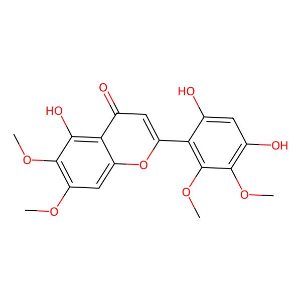 2D Structure of 2-(4,6-Dihydroxy-2,3-dimethoxyphenyl)-5-hydroxy-6,7-dimethoxychromen-4-one