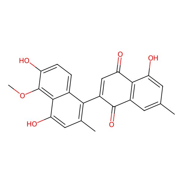 2D Structure of 2-(4,6-Dihydroxy-5-methoxy-2-methylnaphthalen-1-yl)-5-hydroxy-7-methylnaphthalene-1,4-dione
