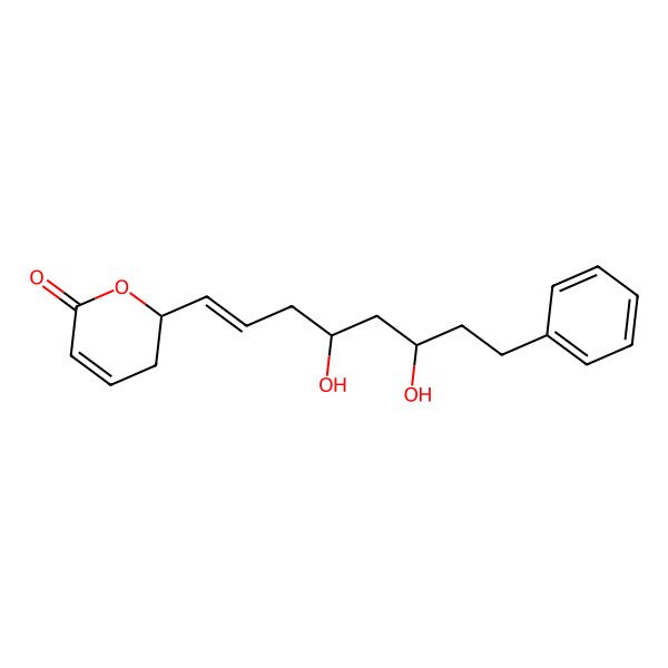2D Structure of 2-(4,6-Dihydroxy-8-phenyloct-1-enyl)-2,3-dihydropyran-6-one 2D Structure of 2-(4,6-Dihydroxy-8-phenyloct-1-enyl)-2,3-dihydropyran-6-one