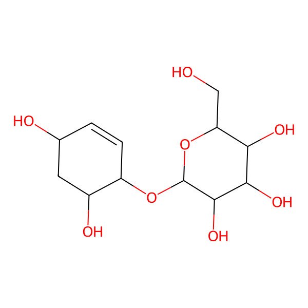 2D Structure of 2-(4,6-Dihydroxycyclohex-2-en-1-yl)oxy-6-(hydroxymethyl)oxane-3,4,5-triol