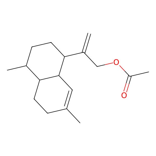 2D Structure of 2-(4,7-Dimethyl-1,2,3,4,4a,5,6,8a-octahydronaphthalen-1-yl)prop-2-enyl acetate