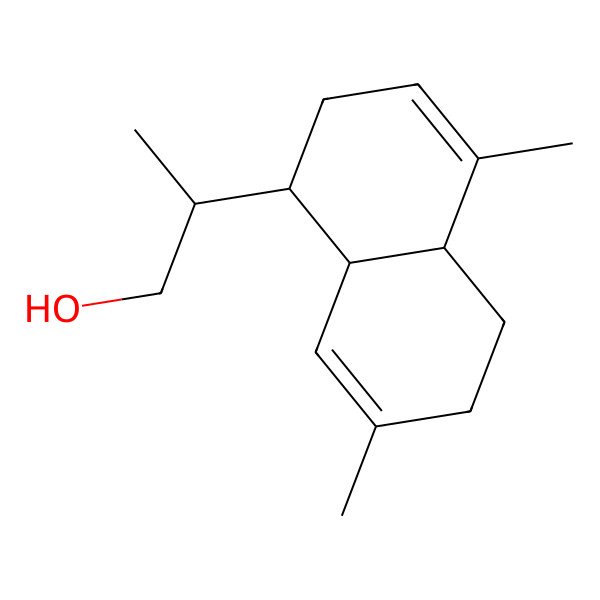 2D Structure of 2-(4,7-Dimethyl-1,2,4a,5,6,8a-hexahydronaphthalen-1-yl)propan-1-ol 2D Structure of 2-(4,7-Dimethyl-1,2,4a,5,6,8a-hexahydronaphthalen-1-yl)propan-1-ol