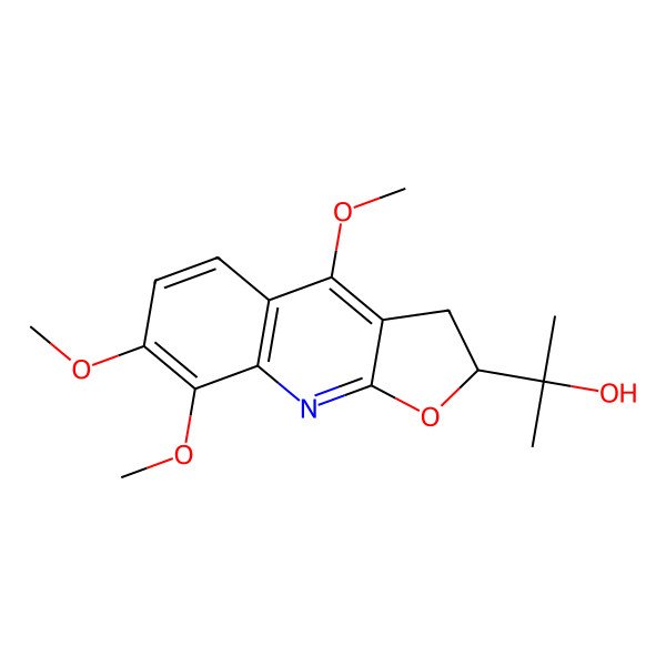 2D Structure of 2-(4,7,8-Trimethoxy-2,3-dihydrofuro[2,3-b]quinolin-2-yl)propan-2-ol