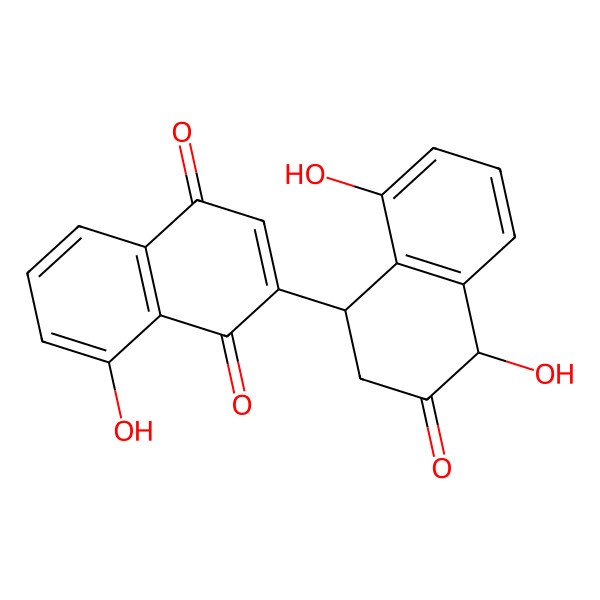 2D Structure of 2-(4,8-dihydroxy-3-oxo-2,4-dihydro-1H-naphthalen-1-yl)-8-hydroxynaphthalene-1,4-dione