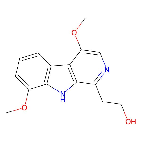 2D Structure of 2-(4,8-dimethoxy-9H-pyrido[3,4-b]indol-1-yl)ethanol