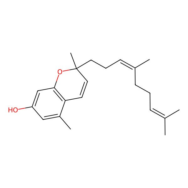 2D Structure of 2-(4,8-Dimethylnona-3,7-dienyl)-2,5-dimethylchromen-7-ol