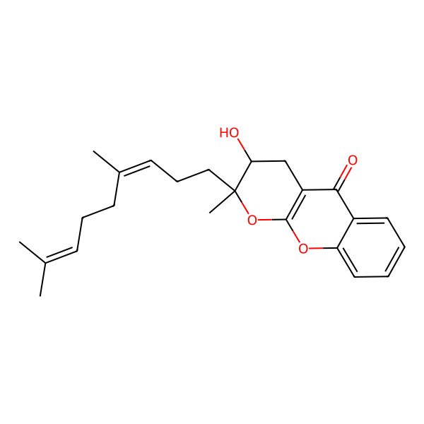 2D Structure of 2-(4,8-Dimethylnona-3,7-dienyl)-3-hydroxy-2-methyl-3,4-dihydropyrano[2,3-b]chromen-5-one
