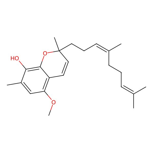 2D Structure of 2-(4,8-Dimethylnona-3,7-dienyl)-5-methoxy-2,7-dimethylchromen-8-ol