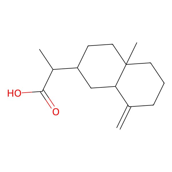 2D Structure of 2-(4a-Methyl-8-methylidene-1,2,3,4,5,6,7,8a-octahydronaphthalen-2-yl)propanoic acid