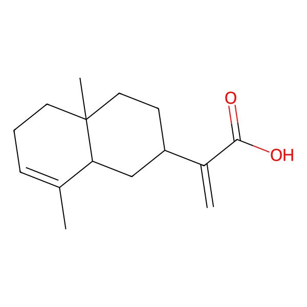 2D Structure of 2-(4a,8-dimethyl-2,3,4,5,6,8a-hexahydro-1H-naphthalen-2-yl)prop-2-enoic acid