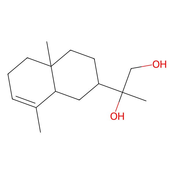 2D Structure of 2-(4a,8-dimethyl-2,3,4,5,6,8a-hexahydro-1H-naphthalen-2-yl)propane-1,2-diol