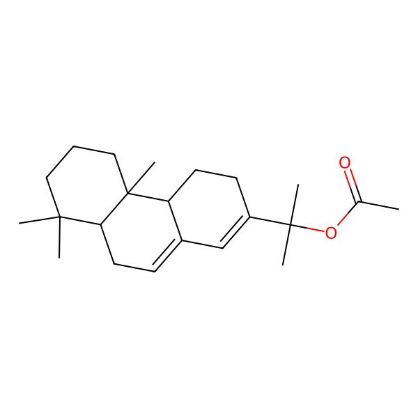2D Structure of 2-[(4aR,4bS,8aS)-4b,8,8-trimethyl-3,4,4a,5,6,7,8a,9-octahydrophenanthren-2-yl]propan-2-yl acetate