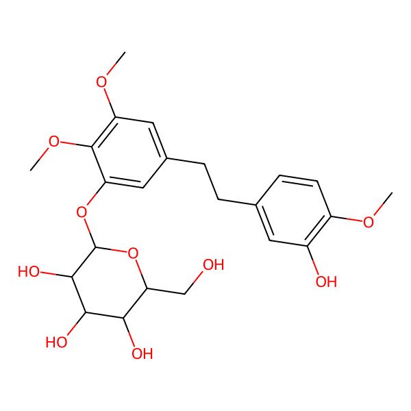 2D Structure of 2-[5-[2-(3-Hydroxy-4-methoxyphenyl)ethyl]-2,3-dimethoxyphenoxy]-6-(hydroxymethyl)oxane-3,4,5-triol