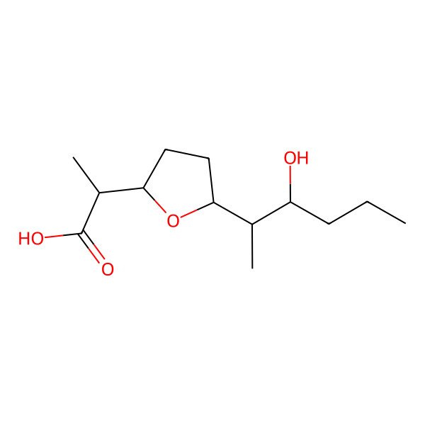 2D Structure of 2-[5-(3-Hydroxyhexan-2-yl)oxolan-2-yl]propanoic acid