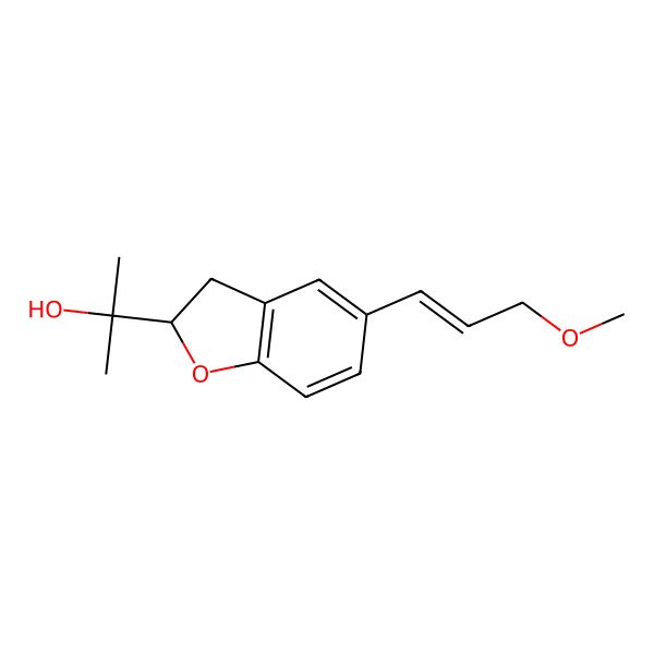 2D Structure of 2-[5-(3-Methoxyprop-1-enyl)-2,3-dihydro-1-benzofuran-2-yl]propan-2-ol