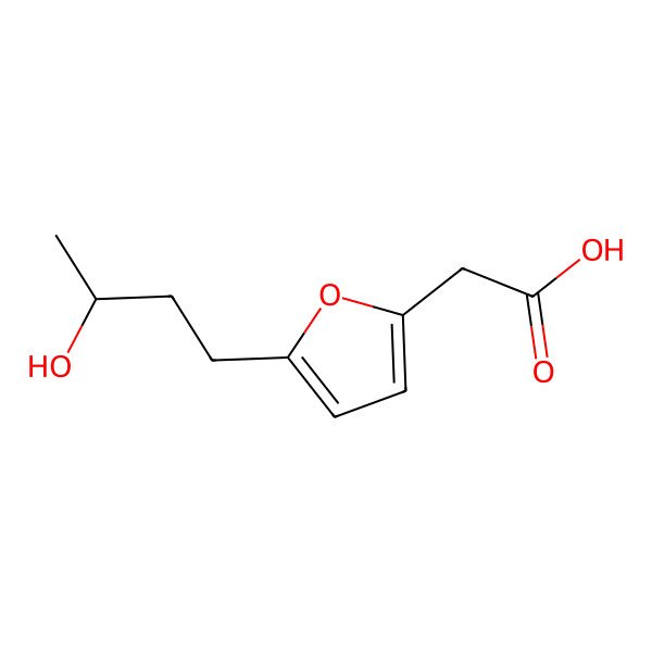 2D Structure of 2-[5-[(3S)-3-hydroxybutyl]furan-2-yl]acetic acid