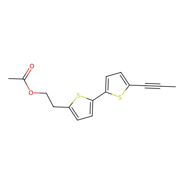 2D Structure of 2-[5-(5-Prop-1-ynylthiophen-2-yl)thiophen-2-yl]ethyl acetate