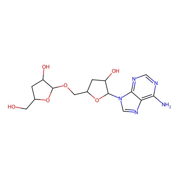 2D Structure of 2-[[5-(6-Aminopurin-9-yl)-4-hydroxyoxolan-2-yl]methoxy]-5-(hydroxymethyl)oxolan-3-ol