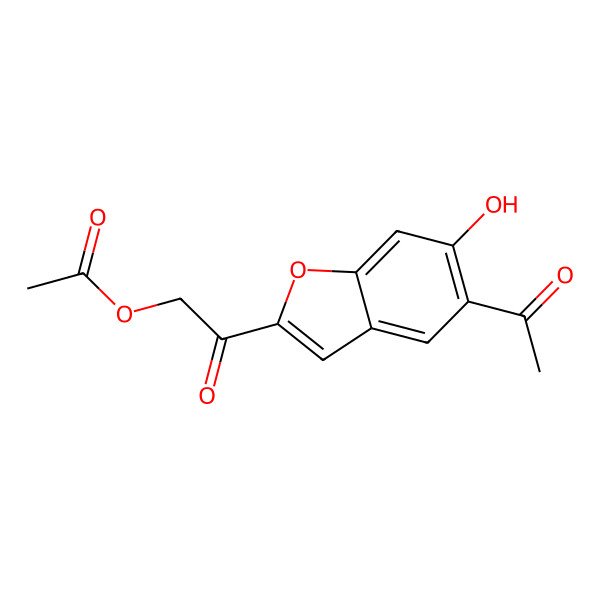 2D Structure of [2-(5-Acetyl-6-hydroxy-1-benzofuran-2-yl)-2-oxoethyl] acetate