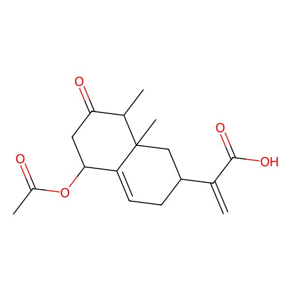 2D Structure of 2-(5-Acetyloxy-8,8a-dimethyl-7-oxo-1,2,3,5,6,8-hexahydronaphthalen-2-yl)prop-2-enoic acid