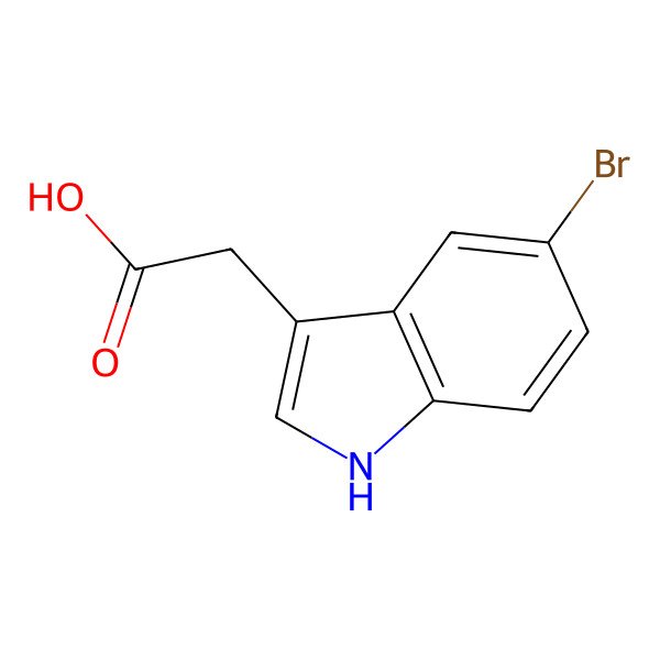 2D Structure of 2-(5-bromo-1H-indol-3-yl)acetic acid