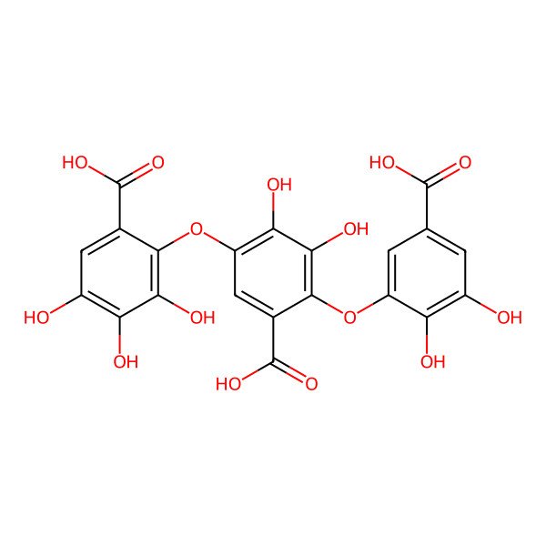 2D Structure of 2-[5-Carboxy-4-(5-carboxy-2,3-dihydroxyphenoxy)-2,3-dihydroxyphenoxy]-3,4,5-trihydroxybenzoic acid