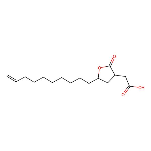 2D Structure of 2-(5-Dec-9-enyl-2-oxooxolan-3-yl)acetic acid 2D Structure of 2-(5-Dec-9-enyl-2-oxooxolan-3-yl)acetic acid