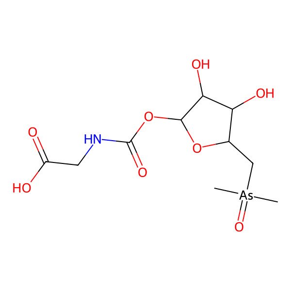 2D Structure of 2-[[5-(Dimethylarsorylmethyl)-3,4-dihydroxyoxolan-2-yl]oxycarbonylamino]acetic acid