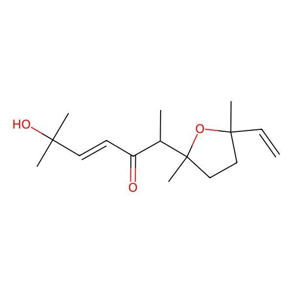 2D Structure of 2-(5-Ethenyl-2,5-dimethyloxolan-2-yl)-6-hydroxy-6-methylhept-4-en-3-one