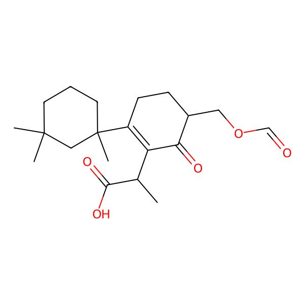 2D Structure of 2-[5-(Formyloxymethyl)-6-oxo-2-(1,3,3-trimethylcyclohexyl)cyclohexen-1-yl]propanoic acid