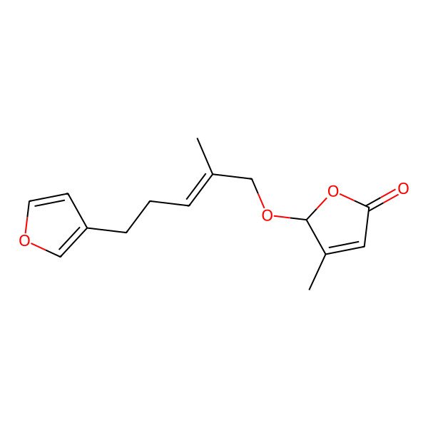 2D Structure of 2-[5-(furan-3-yl)-2-methylpent-2-enoxy]-3-methyl-2H-furan-5-one