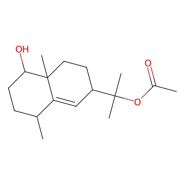 2D Structure of 2-(5-hydroxy-4a,8-dimethyl-3,4,5,6,7,8-hexahydro-2H-naphthalen-2-yl)propan-2-yl acetate
