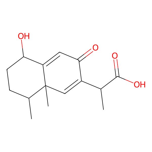 2D Structure of 2-(5-Hydroxy-8,8a-dimethyl-3-oxo-5,6,7,8-tetrahydronaphthalen-2-yl)propanoic acid