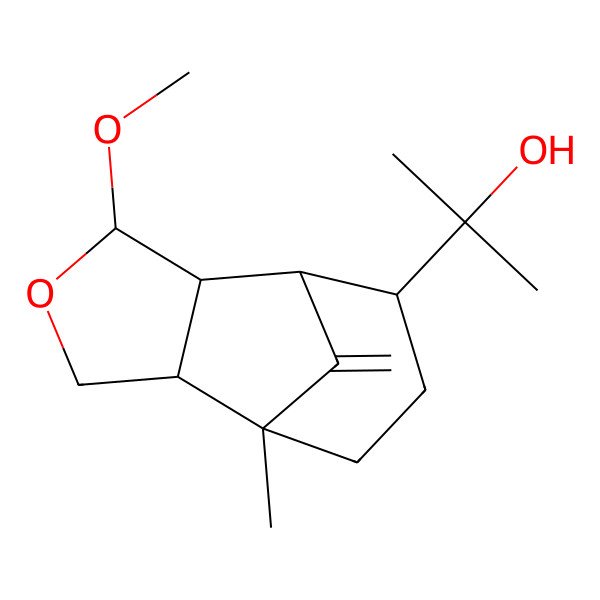 2D Structure of 2-(5-Methoxy-1-methyl-11-methylidene-4-oxatricyclo[5.3.1.02,6]undecan-8-yl)propan-2-ol