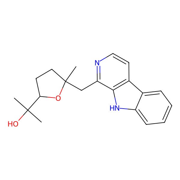 2D Structure of 2-[5-methyl-5-(9H-pyrido[3,4-b]indol-1-ylmethyl)oxolan-2-yl]propan-2-ol