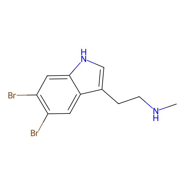2D Structure of 2-(5,6-dibromo-1H-indol-3-yl)-N-methylethanamine