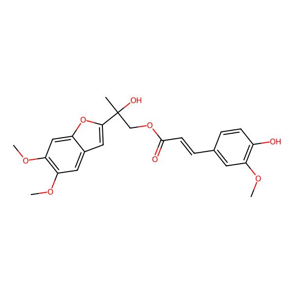 2D Structure of [2-(5,6-Dimethoxy-1-benzofuran-2-yl)-2-hydroxypropyl] 3-(4-hydroxy-3-methoxyphenyl)prop-2-enoate