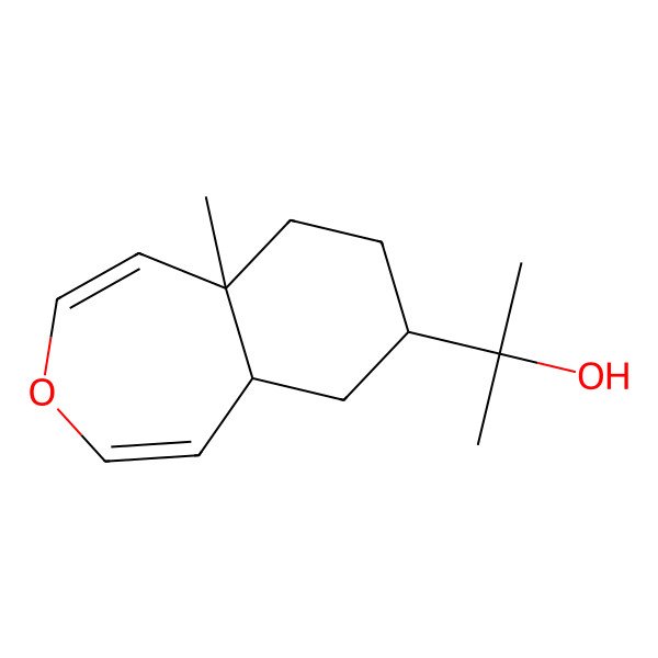 2D Structure of 2-[(5aR,8R,9aR)-5a-methyl-7,8,9,9a-tetrahydro-6H-3-benzoxepin-8-yl]propan-2-ol