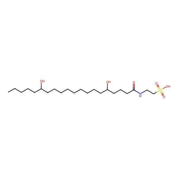 2D Structure of 2-[[(5R,15S)-5,15-dihydroxyicosanoyl]amino]ethanesulfonic acid
